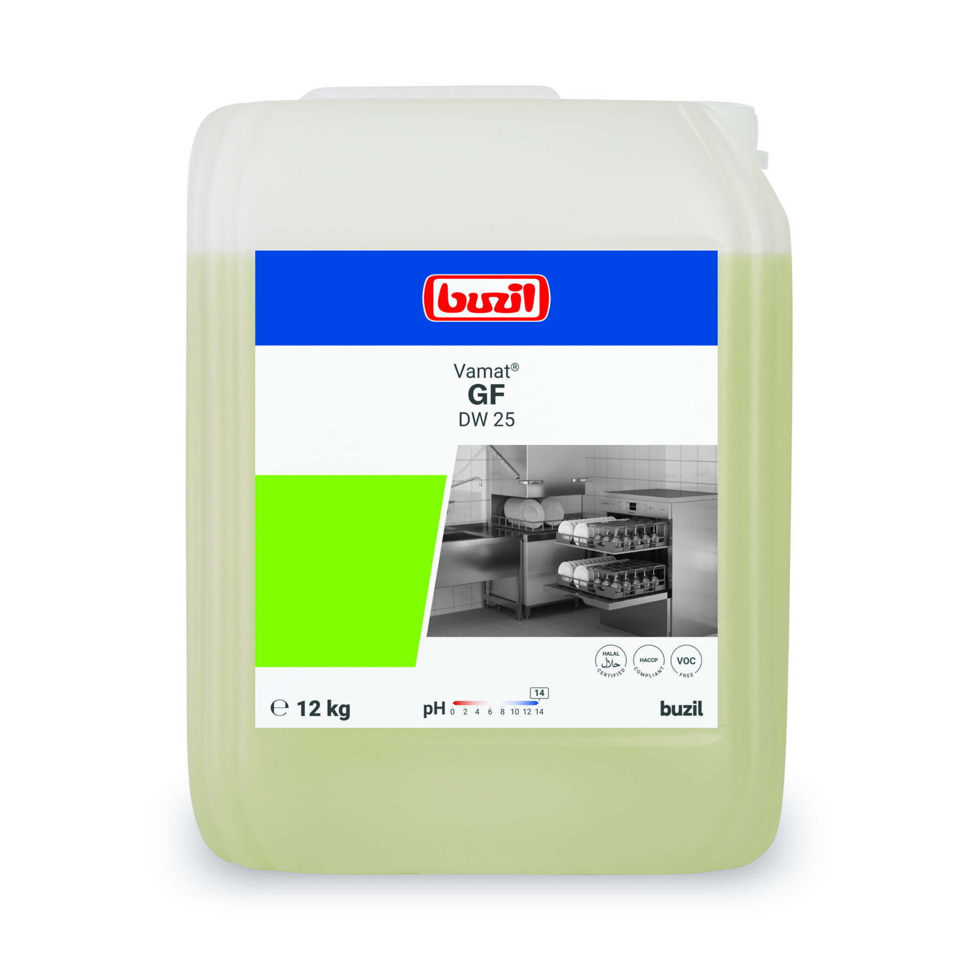 BUZIL VAMAT  GF DW25 ΥΓΡΟ ΑΠΟΡΡΥΠΑΝΤΙΚΟ ΓΙΑ ΠΛΥΝΤΗΡΙΟ ΠΙΑΤΩΝ  12kg ΚΑΙ ΓΙΑ ΣΚΛΗΡΑ ΝΕΡΑ