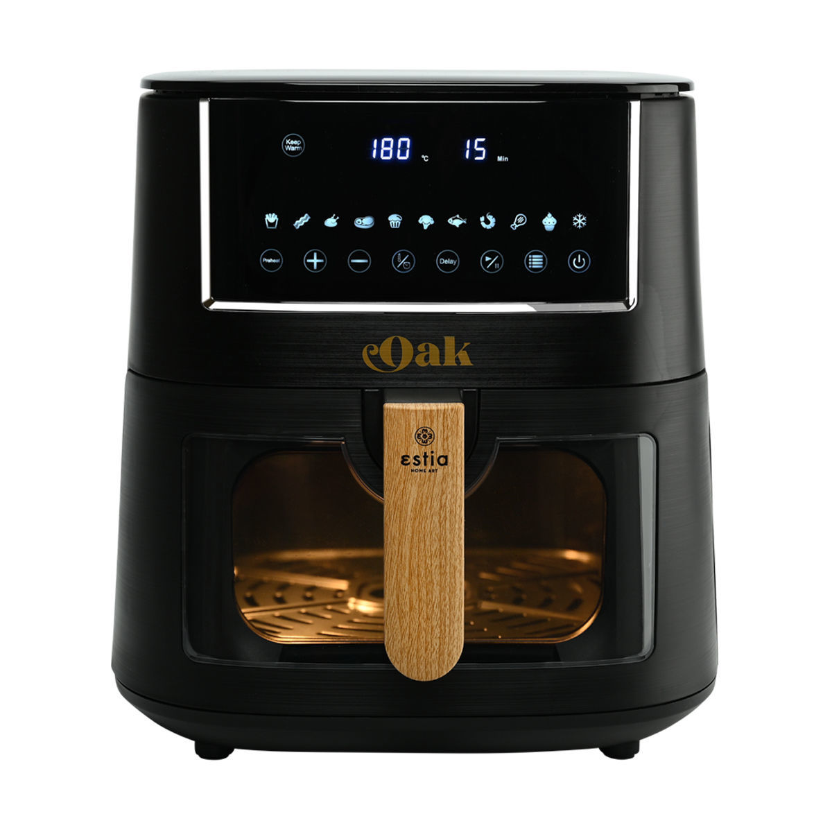ESTIA OAK  ΦΡΙΤΕΖΑ ΑΕΡΟΣ 1650w 7.2lt ME ΨΗΦΙΑΚΗ ΟΘΟΝΗ & 11 ΠΡΟΓΡΑΜΜΑΤΑ ΜΑΓΕΙΡΕΜΑΤΟΣ