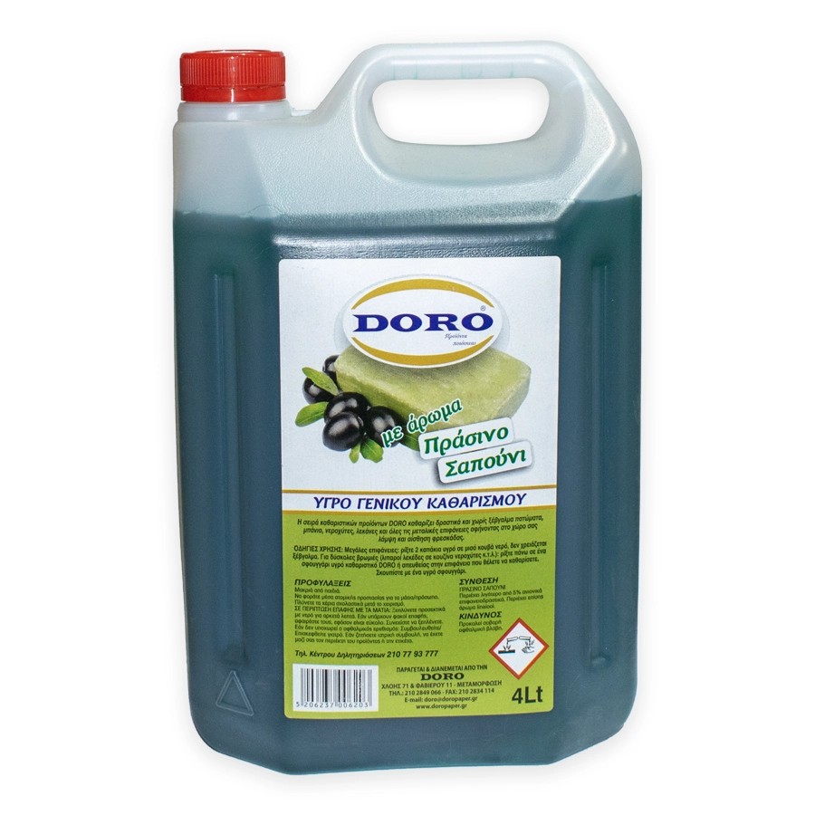 DORO ΓΕΝΙΚΟΥ ΚΑΘΑΡΙΣΜΟΥ ΠΡΑΣΙΝΟ ΣΑΠΟΥΝΙ 4LT