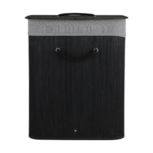 ESTIA ΚΑΛΑΘΙ ΑΠΛΥΤΩΝ BAMBOO ESSENTIALS 60LT ΠΤΥΣΣΟΜΕΝΟ ΟΡΘΟΓΩΝΙΟ ΜΑΥΡΟ ΝΕΑ ΠΛΕΞΗ
