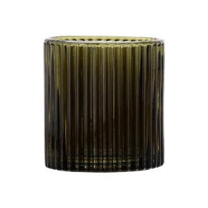 ESTIA ΠΟΤΗΡΑΚΙ ΜΠΑΝΙΟΥ OLIVE SERIES ΓΥΑΛΙΝΟ 7.5x7.5x9.7cm ΛΑΔΙ